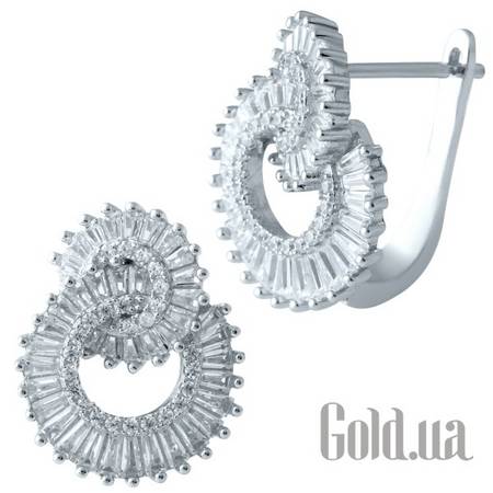 Серьги Серебряные серьги с куб. циркониями