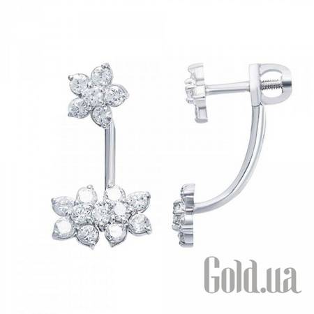 Серьги-гвоздики Серебряные серьги с куб. циркониями