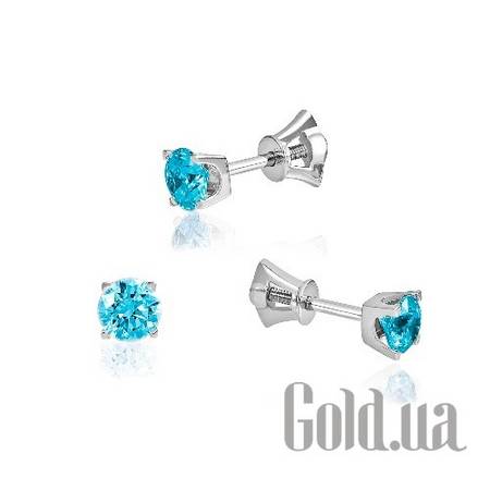 Серьги-гвоздики Золотые серьги с кристаллами 