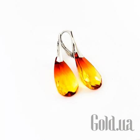 Серьги Серебряные серьги с кристаллами Swarovski