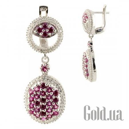 Серьги с подвесками Серебряные серьги с куб. циркониями