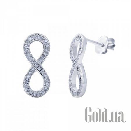 Серьги-гвоздики Серебряные серьги с куб. циркониями