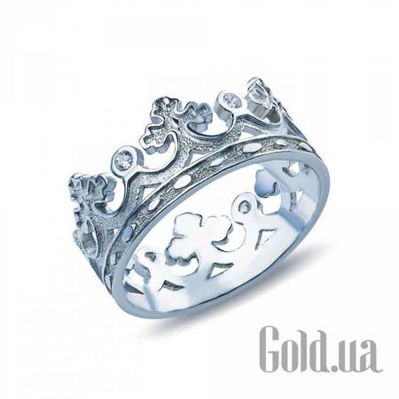 Женские кольца Akvamarin Женское серебряное кольцо с куб. циркониями, 18