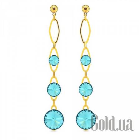 Серьги с подвесками Серьги с кристаллами Swarovski в позолоте