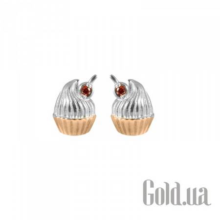 Детские серьги Серебряные серьги с куб. циркониями в позолоте