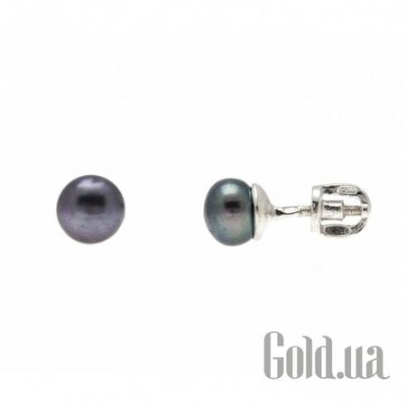 Серьги-гвоздики Серебряные серьги с жемчугом