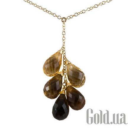 Колье Золотое колье с дымчатым кварцем, 40