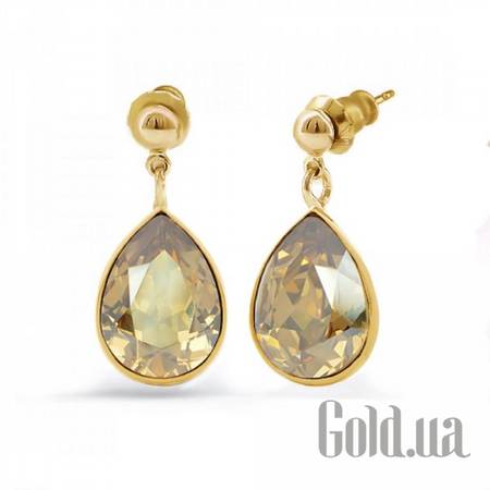 Серьги с подвесками Серьги с кристаллами Swarovski в позолоте