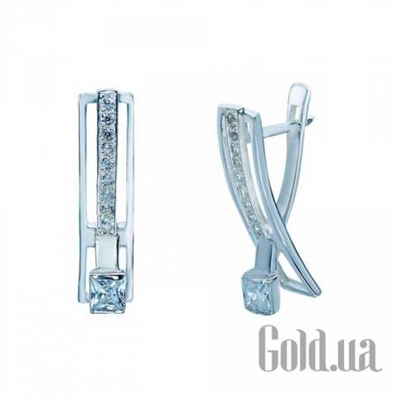 Серьги Серебряные серьги с куб. циркониями
