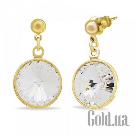 Серьги с подвесками Серьги с кристаллами Swarovski в позолоте