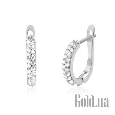 Серьги Серебряные серьги с куб. циркониями