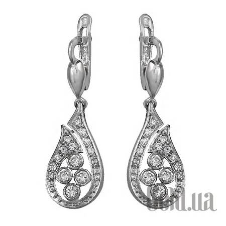 Серьги с подвесками Серебряные серьги с куб. циркониями