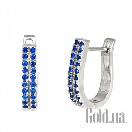 Серьги Серебряные серьги с куб. циркониями