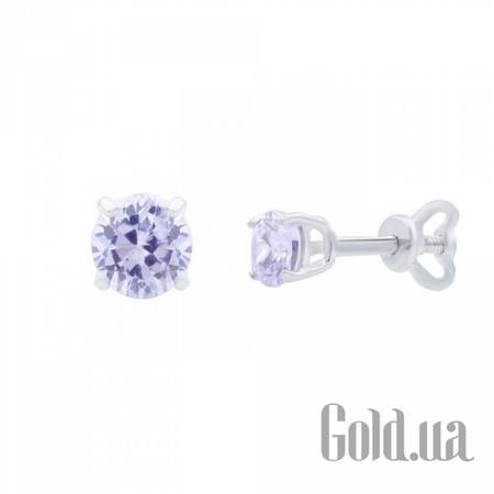 Серьги-гвоздики Серебряные серьги с куб. циркониями