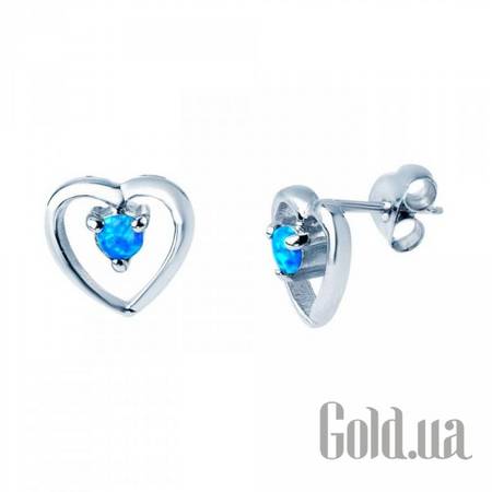 Серьги-гвоздики Серебряные серьги с опалами