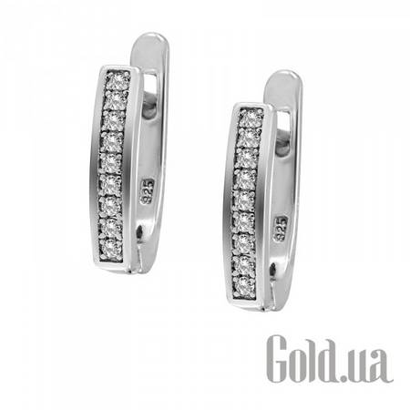 Серьги Серебряные серьги с куб. циркониями