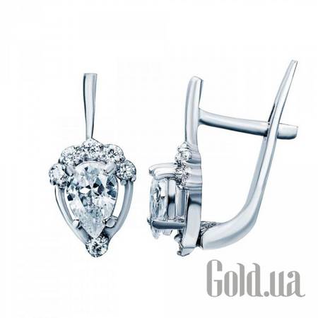 Серьги Серебряные серьги с куб. циркониями