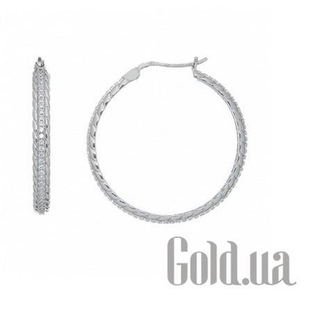 Серьги-кольца Серебряные серьги с куб. циркониями