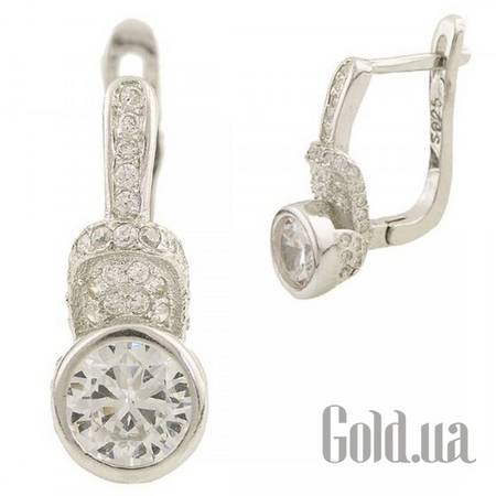 Серьги Серебряные серьги с куб. циркониями