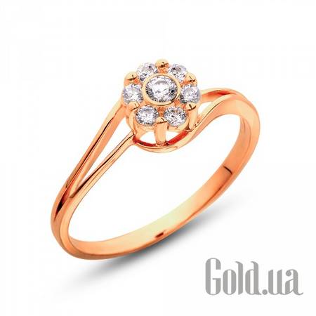 Кольцо Золотое кольцо с куб. циркониями, 18