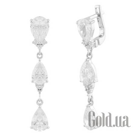 Серьги с подвесками Fresh Jewelry Серебряные серьги с куб. циркониями