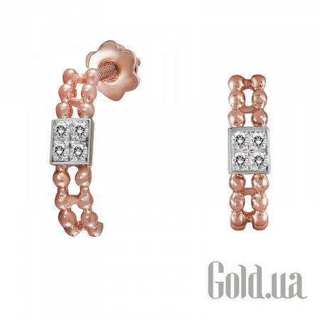 Серьги-гвоздики Золотые серьги с бриллиантами