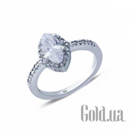 Кольцо Серебряное кольцо с  куб. циркониями, 18