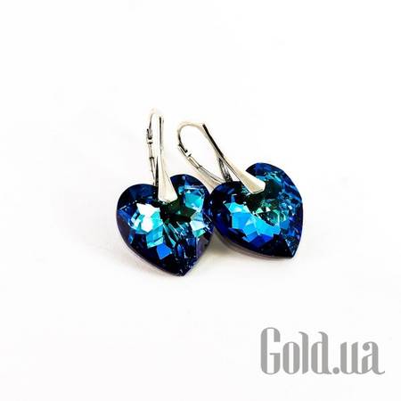 Серьги Серебряные серьги с кристаллами Swarovski