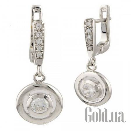 Серьги с подвесками Серебряные серьги с куб. циркониями