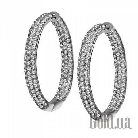 Серьги-кольца Серебряные серьги с куб. циркониями в позолоте