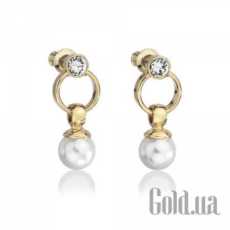 Серьги с подвесками Серьги с кристаллами Swarovski и искусств. жемчугом в позолоте