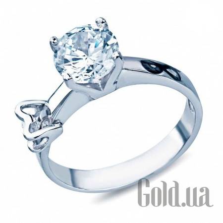 Кольцо Серебряное кольцо с куб. цирконием и эмалью, 18