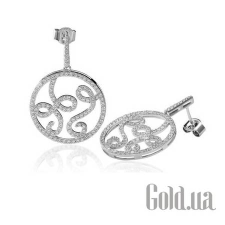 Серьги-гвоздики Серебряные серьги с куб. циркониями