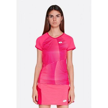 Футболка для тенниса детская Lotto TOP TEN G II TEE PRT PL  VIVID FUCHSIA/GLAMOUR PINK 214209/6OF