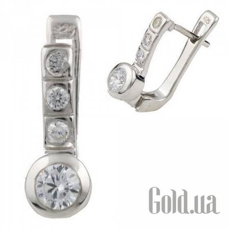 Серьги Серебряные серьги с куб. циркониями
