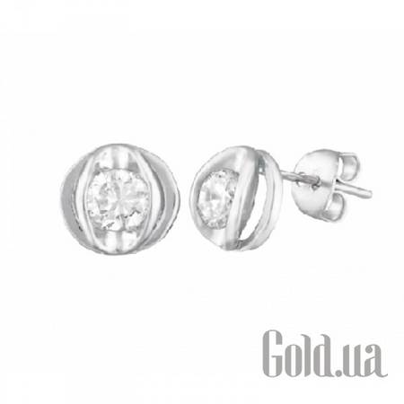 Серьги-гвоздики Серебряные серьги с куб. циркониями