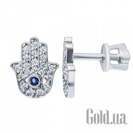 Серьги-гвоздики Серебряные серьги с куб. циркониями