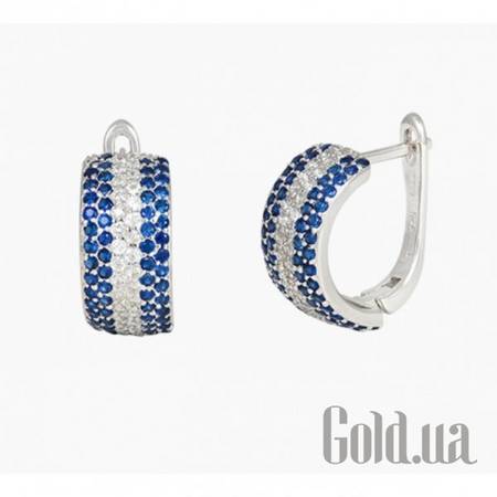 Серьги Серебряные серьги  с куб. циркониями