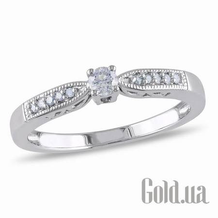 Кольцо Серебряное кольцо с бриллиантами, 17.5