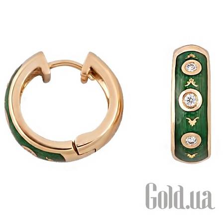 Серьги-кольца Золотые серьги с бриллиантами