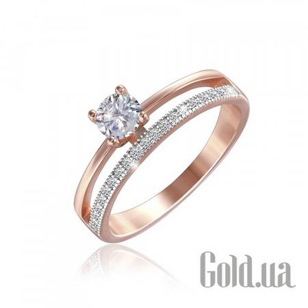 Кольцо Silvex925 Серебряное кольцо с куб. циркониями в позолоте, 16.5