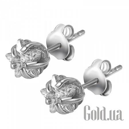 Серьги-гвоздики Серебряные серьги с куб. циркониями