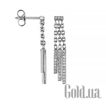 Серьги с подвесками Серебряные серьги с кубическим цирконием