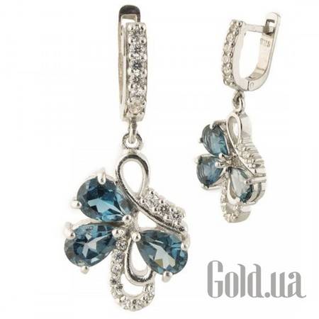 Серьги с подвесками Fresh Jewelry Серебряные серьги с топазами и куб.циркониями