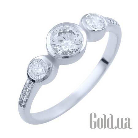 Кольцо Серебряное кольцо с куб. циркониями, 18