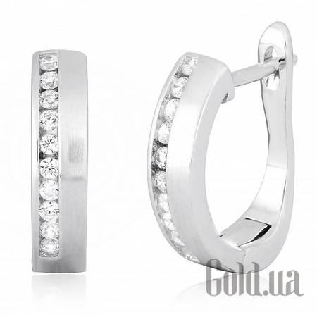 Серьги Серебряные серьги  с куб. циркониями