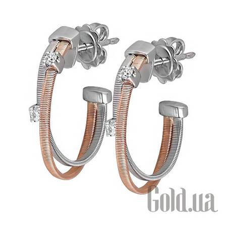 Серьги-кольца Золотые серьги с бриллиантами