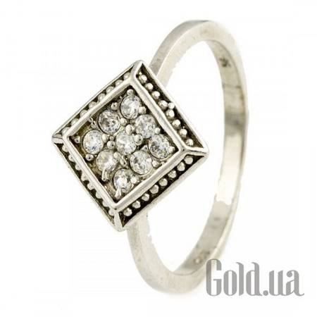 Кольцо Серебряное кольцо с куб. циркониями, 18