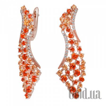 Серьги Золотые серьги с бриллиантами и топазами