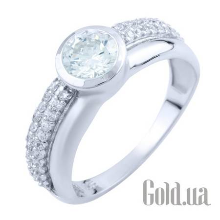 Кольцо Серебряное кольцо с куб. циркониями, 17.5